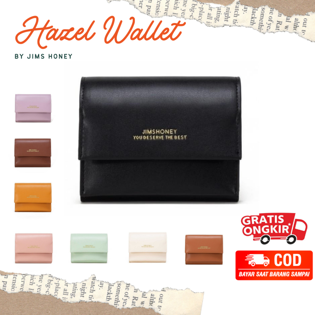 Jims Honey Hazel Dompet Lipat Mini Wanita Simpel Polos