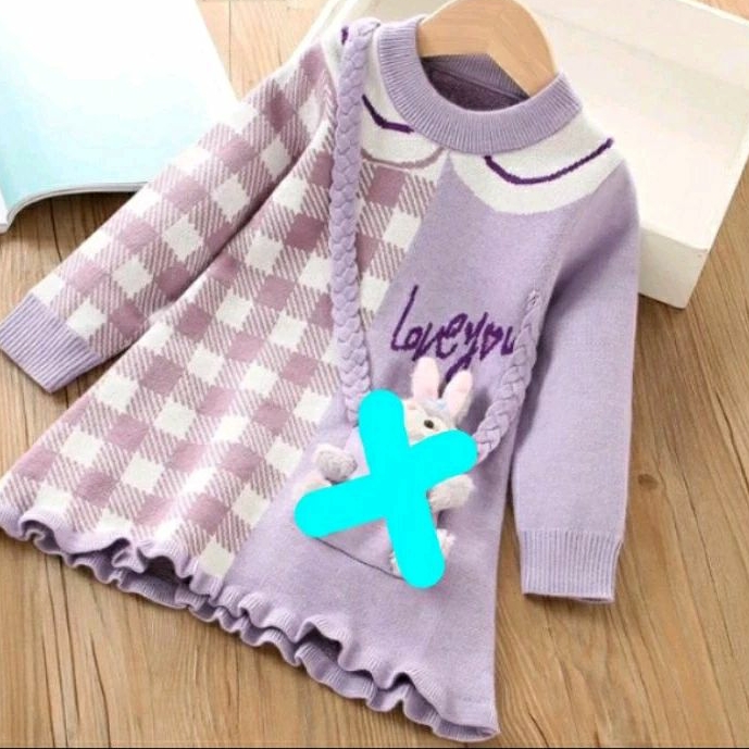 Dres rajut premium 4-7 thn import (tanpa boneka)