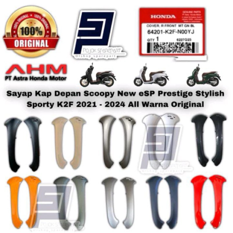 Cover Body Sayap Kap Depan kiri kanan Scoopy New Prestige stylist K2F 2021-2024 ORIGINAL