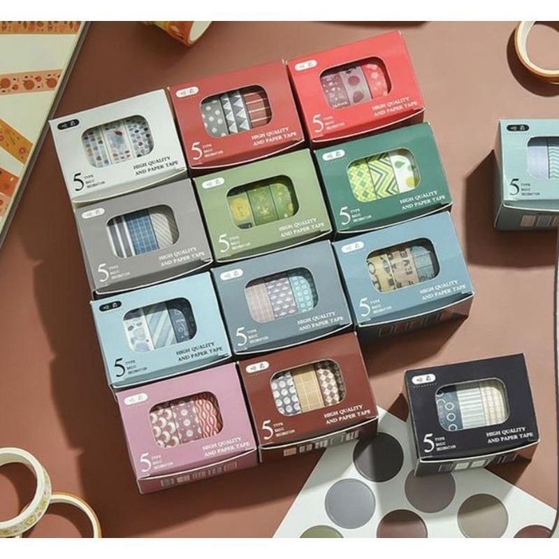 

1 pcs (1 roll) Random Basic Decoration Washi Tape Decor Jurnal Decor Masking Tape Scrapbook