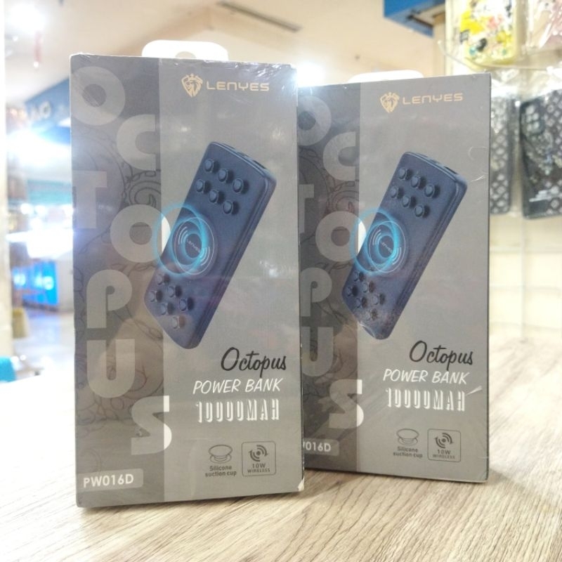 POWERBANK MERK LENYES OCTOPUS SUPPORT FAST CHARGING ( PW016D ) 10000MAH