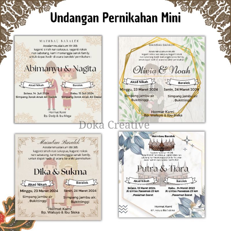 ( 100 pcs ) Undangan Pernikahan Mini Undangan Permen