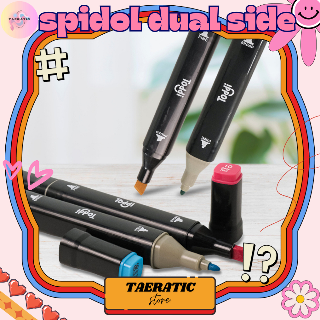 

Toddi Spidol Dual Side Art sketsa Marker Drawing Set 12/24/30/48/60/80 Color - Multi-Color
