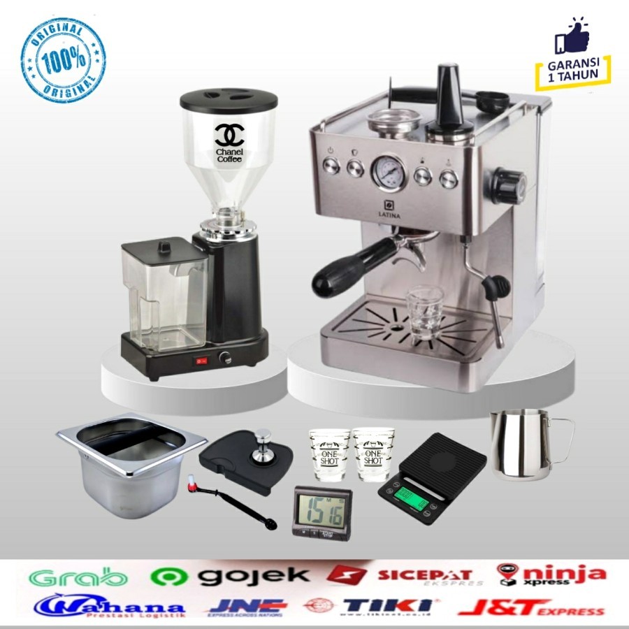 Paket Mesin Kopi Espresso LATINA PRIMO 2 + Grinder LD 018 + Tools