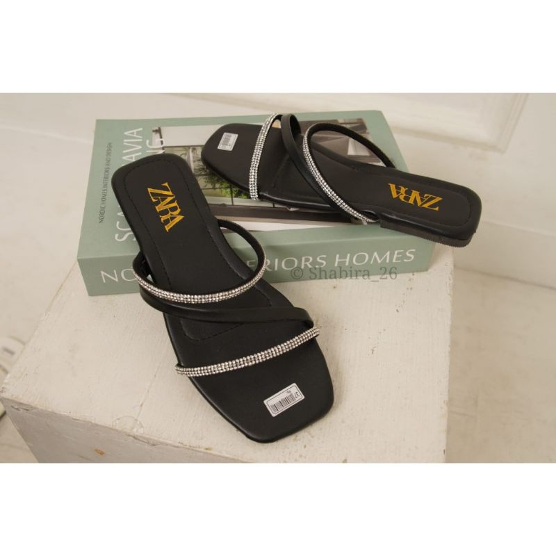 sandal flat wanita model terbaru zara / sandal teplek murah kwalitas import / sandal kekinian