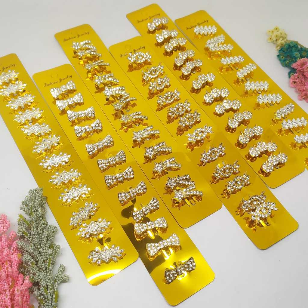 [Satuan] Mini Bros Korea Peniti/Pin Dagu Permata | Bros Jilbab Kerudung Aksesoris Cantik