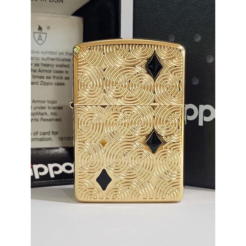 Original Zippo Armor Geometric Design Gold 49884