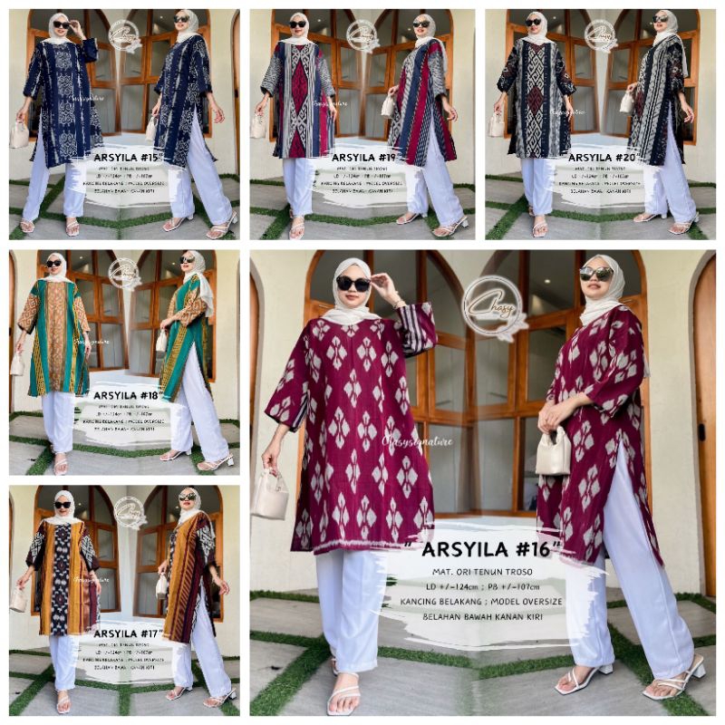 Arsyila Tunik Jumbo (Ld-+124 cm) Ori Tenun Troso || ORI BERLABEL Chasy Signature