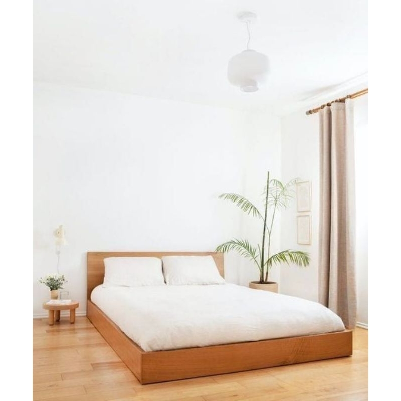 dipan kayu minimalis pendek ranjang kayu tempat tidur kayu solid
