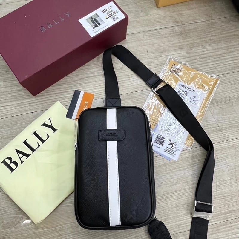 Tas Selempang Pria Bally Kulit Asli free box Tas Sling Bag Pria Import