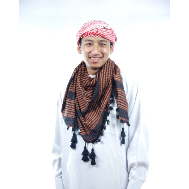 SORBAN SONGKET SHEMAGH HITAM KHAS ARAB