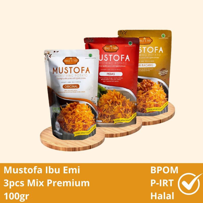 

mustopa ibu emi-kentang kering mix 3 pcs original ,teri kacang, pedas