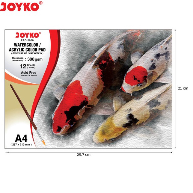 

Terlaku Joyko Watercolor Pad Buku Gambar Cat Air Akrilik 3 gsm 12 Sheets