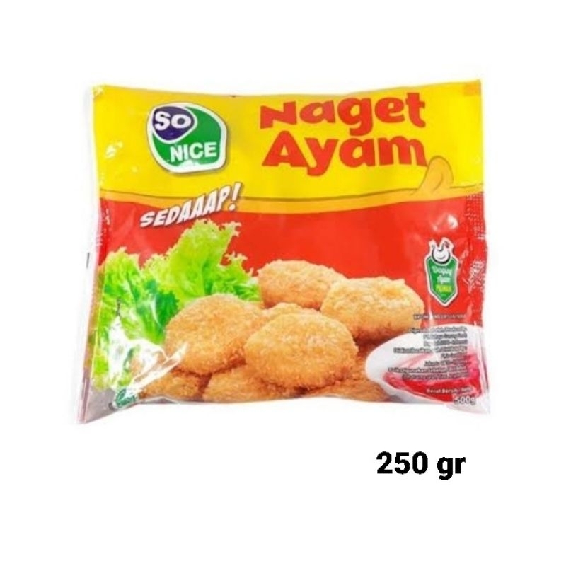

NUGGET AYAM FROZEN SO NICE 250 GR