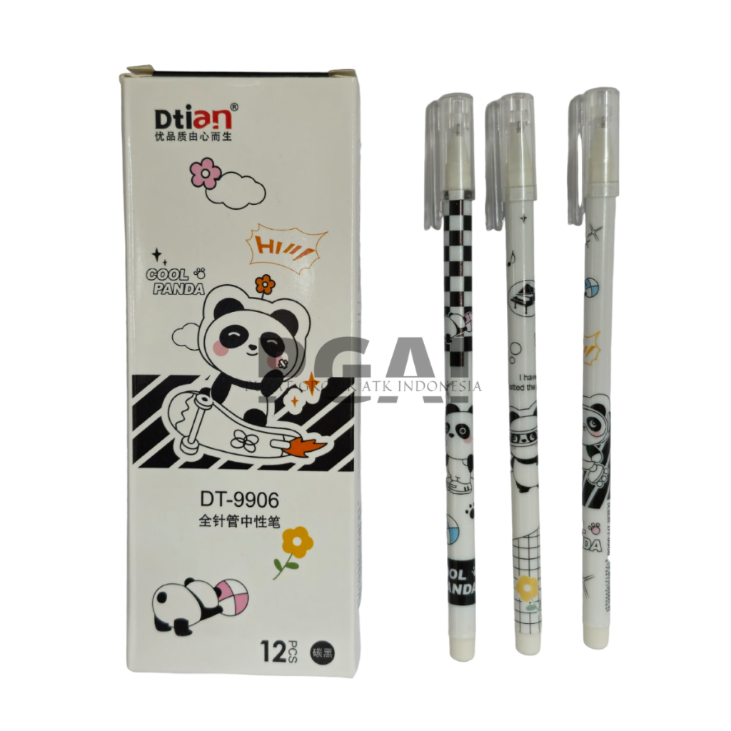 

BOLPOIN PULPEN GEL PEN DTIAN KARAKTER DT-9906 TINTA HITAM 1 PACK ISI 12 PCS