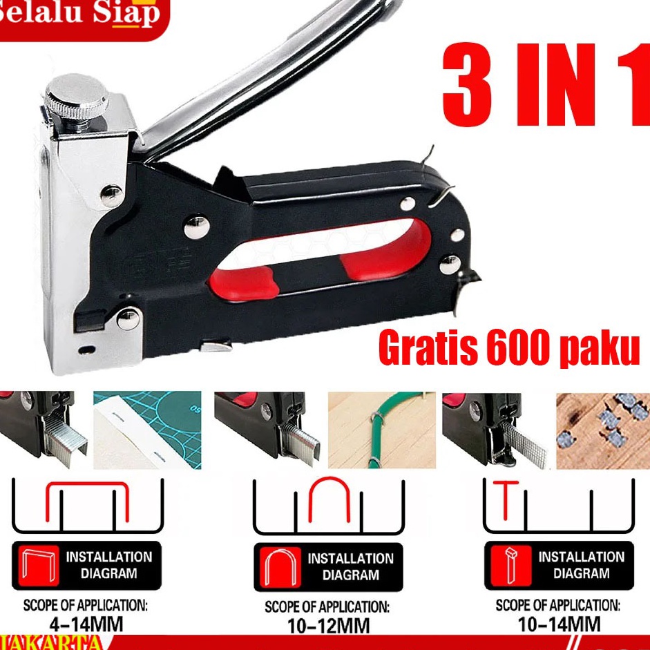 

Stock Banyak 6 paku 3 In 1 Kuku Stapler Konstruksi Konstruksi Furnitur DIY Pelapis Pelapis Stapler Multifungsi Stapler Dekorasi Rumah Alat Pertukangan