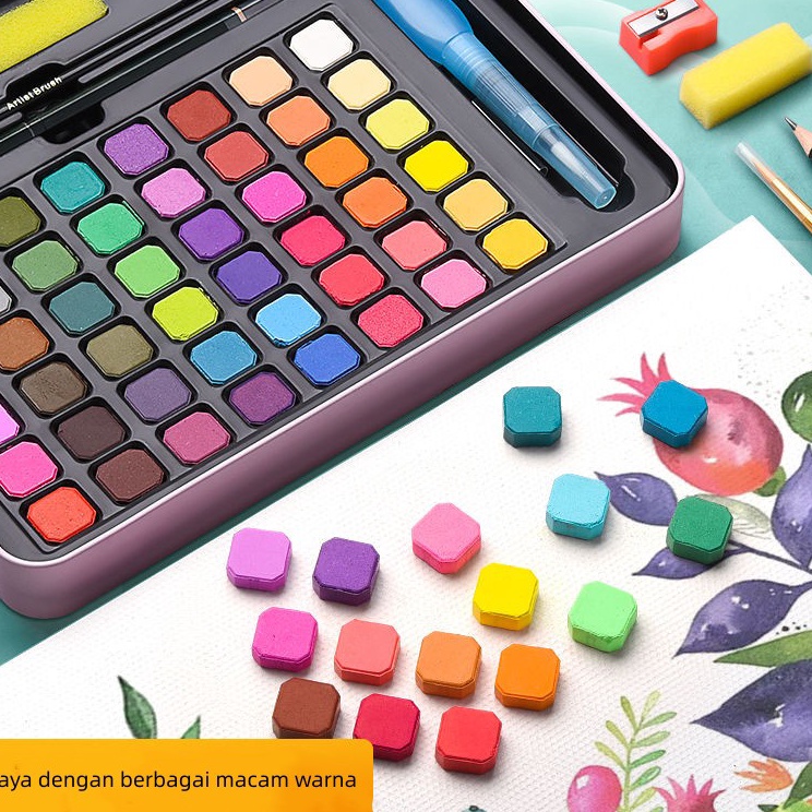 

set cat aircat air warna 36 dan 48 warna alat cat air warna per set sudah termasuk kuas dan kes lukis