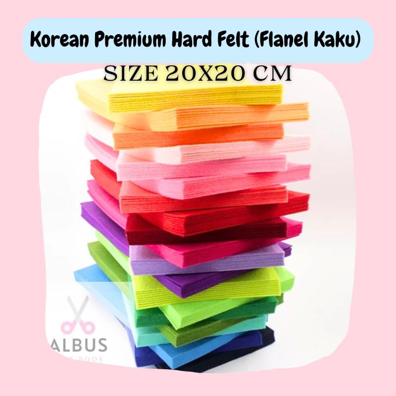 Hard Felt Korea 20x20 cm / Stiff Felt Korea Premium / Flanel Kaku untuk Busy Book