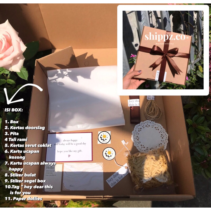 

BOX HAMPERS KARDUS COKLAT GIFT BOX KADO ULANG TAHUN/WISUDA GRADUATION CEWEK COWOK AESTEHETIC LUCU COD