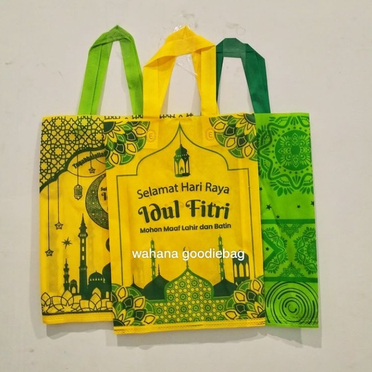 

LUSINAN tas idul fitri murah 3x4 lipat samping isi 12pcs TQ