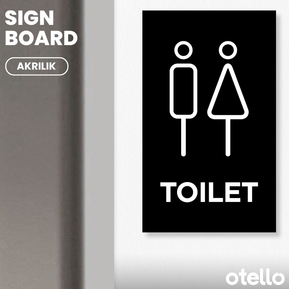 

Best Seller Otello Signage Toilet Pria Wanita Sign Board Akrilik Print Papan Nama Ruangan Restroom Modern Minimalist