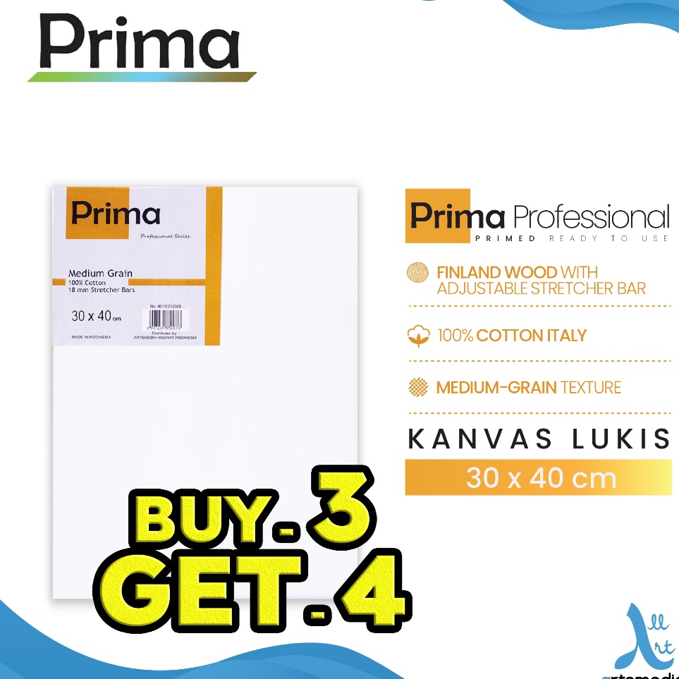 

Prima Professional 3x4cm Cotton Canvas