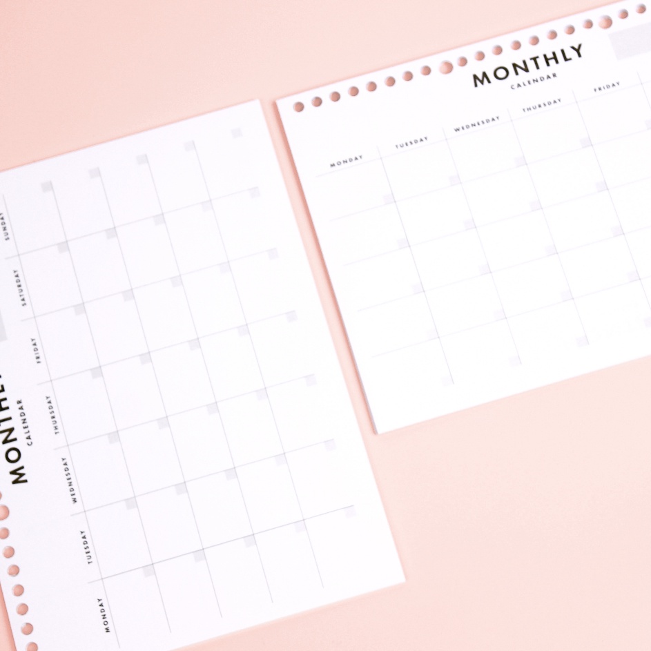 

Produk Bukuqu Loose leaf B5 L15 Monthly Calendar Monthly Planner