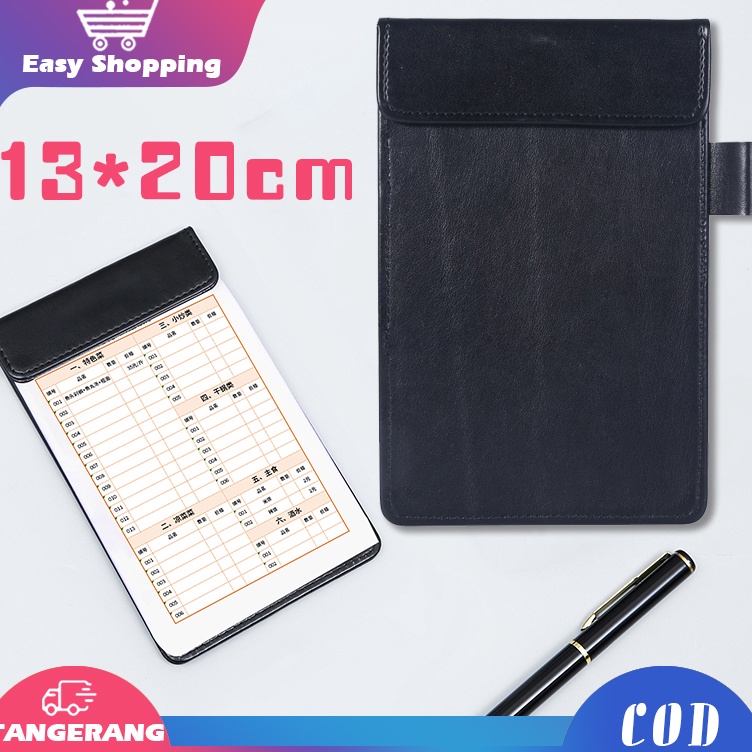 

Modern 132cm Cover Bill Resto Bill Holder Panel Magnetis Clipboard Papan Pu Leather Dengan Klip Pulpen
