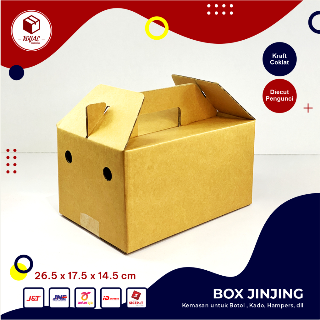 

Box ( 26,5 x 17,5 x 14,5 cm ) Jinjing B FLUTE - Kardus/Polos/Hampers/Packing/Karton/Jinjing/Box
