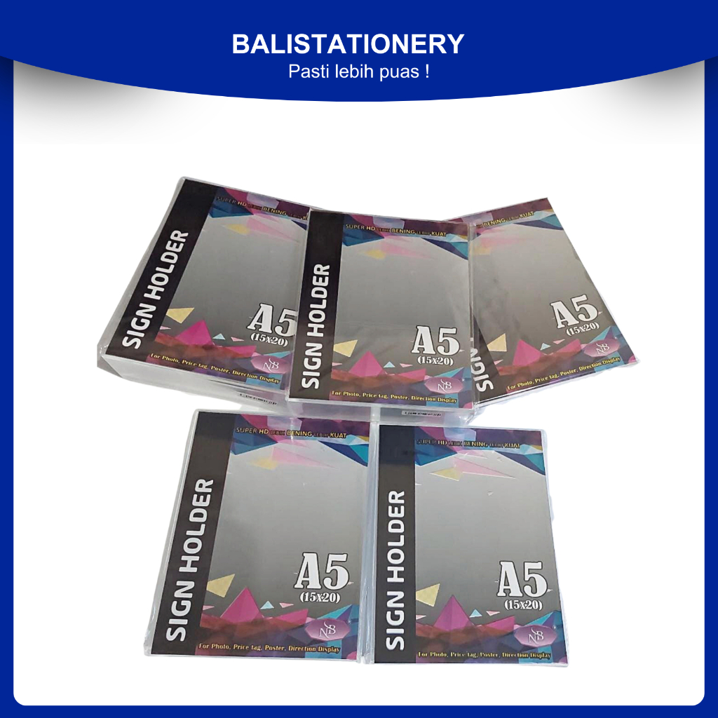 

Sign Holder Papan Akrilik NB L-A5 Acrylic Stand Up Display