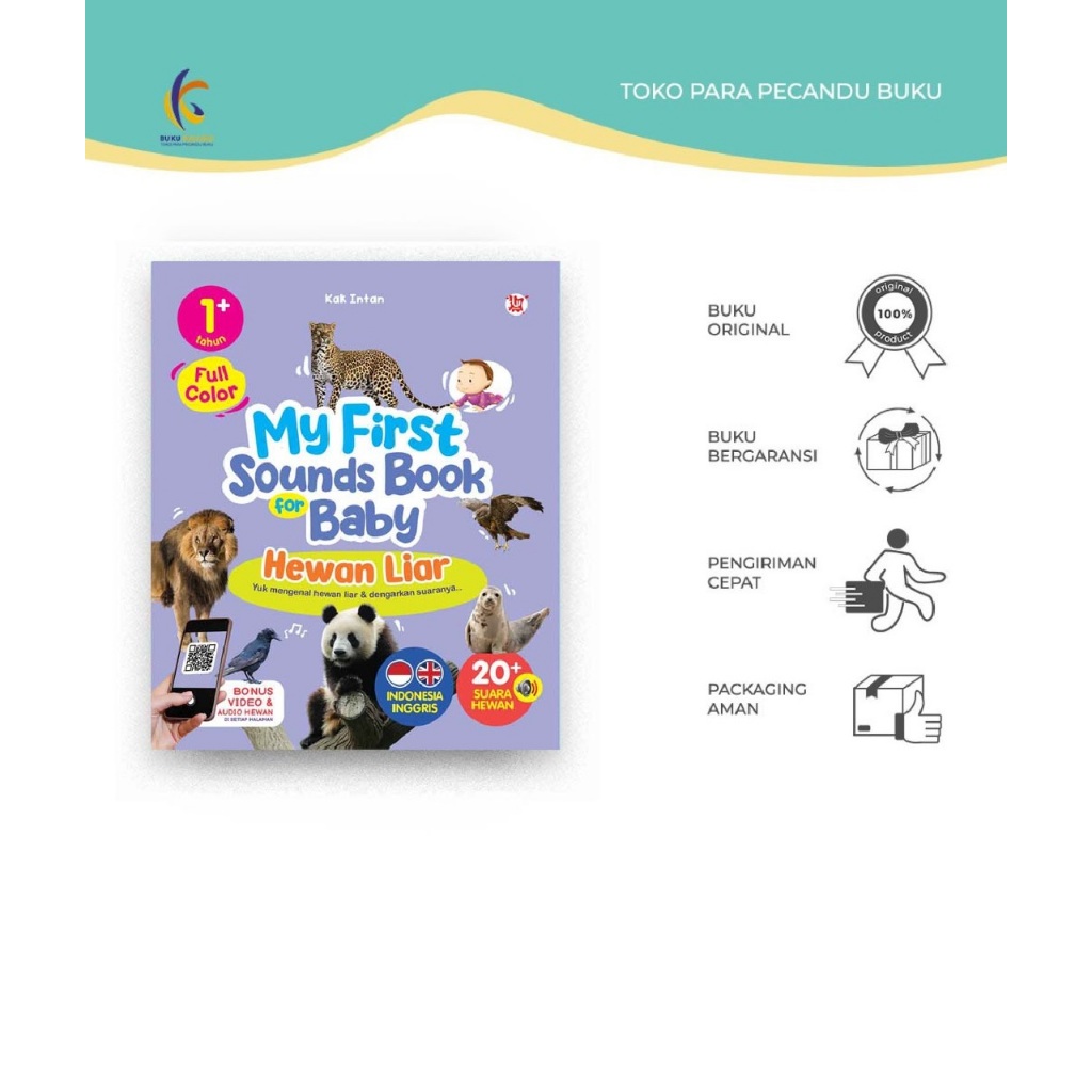 [Promo] - Buku Anak - My First Sounds Book For Baby – Hewan Liar - Kak Intan - Wahyu Media - Bumifik