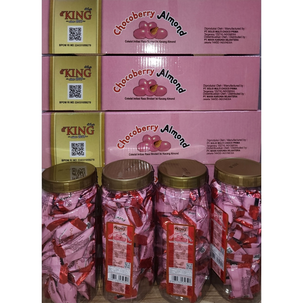

D'KING CHOCOBERRY ALMOND (1 KOTAK ISI 4 TOPLES) HARGA TERMURAH