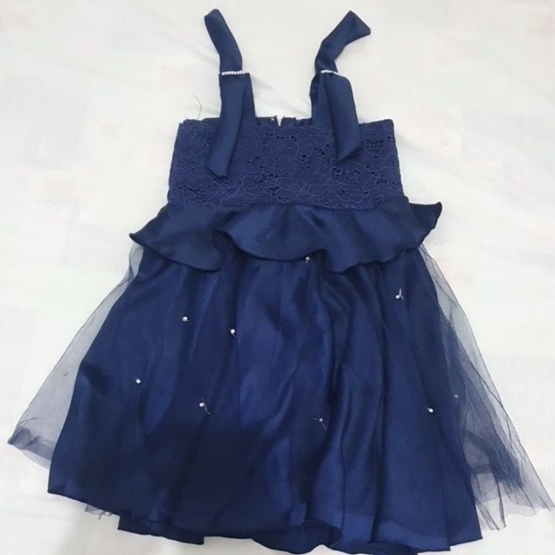 Preloved navy dress bayi / anak // dress pesta anak