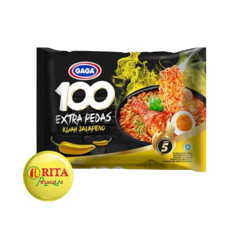 

Mie GAGA 100 Extra Pedas Kuah Jalapeno Mie Instant 75gr