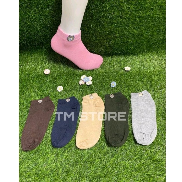 1 LUSIN Kaos Kaki Wanita Pendek Motif Beruang /Kaos Kaki Semata Kaki Panda PREMIUN HARGA GROSIR [MK 