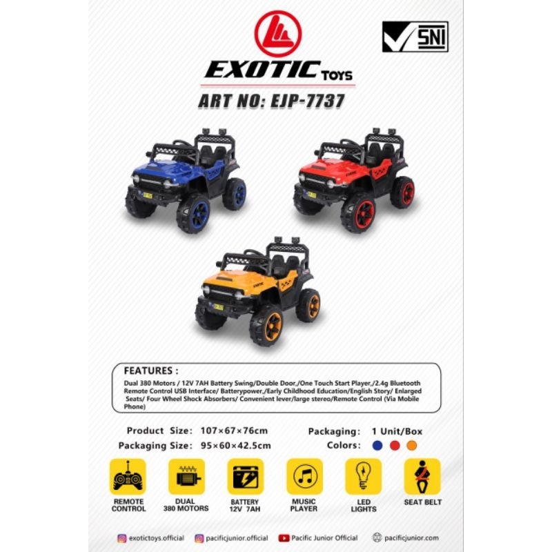 MOBIL AKI JEEP MOBIL ANAK REMOTE EXOTIC EJP - 7737