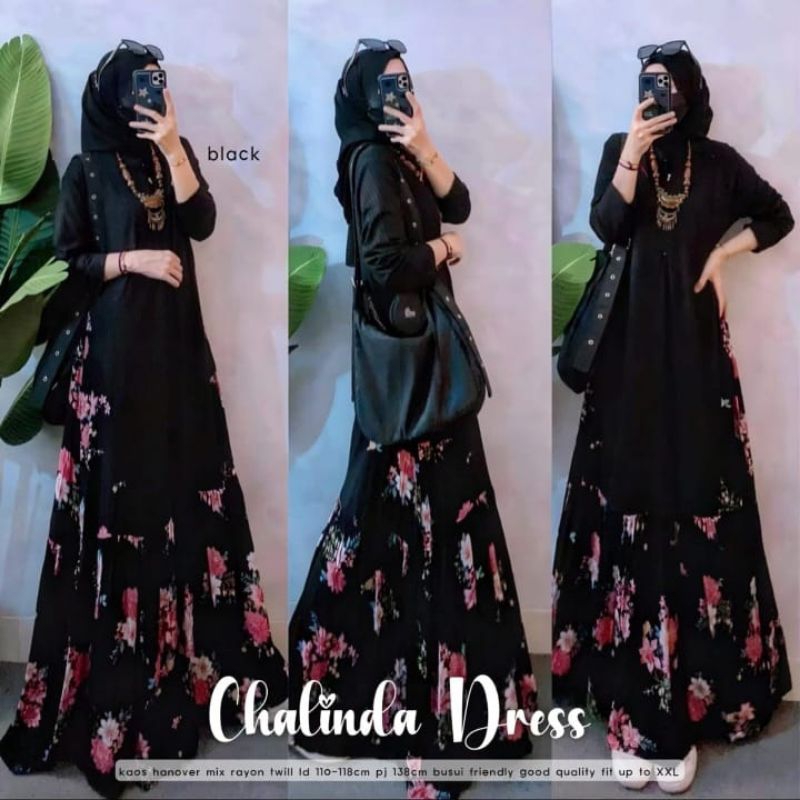 CHALINDA DRESS / DRESS RAYON / MAXI RAYON / MAXI BUNGA / DRESS BUNGA