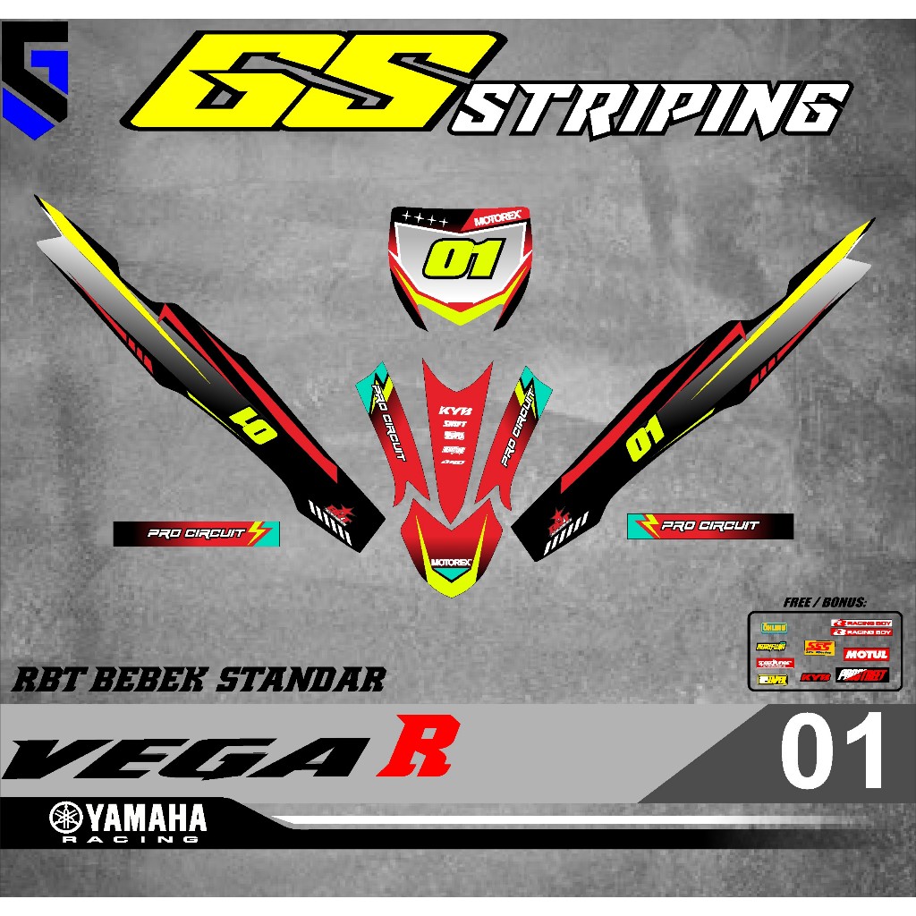 STICKER STRIPING MOTOR VEGA R RBT VEGA BEBEK MODIF SUPERMOTO RBT new terbaru RBT GS V.01