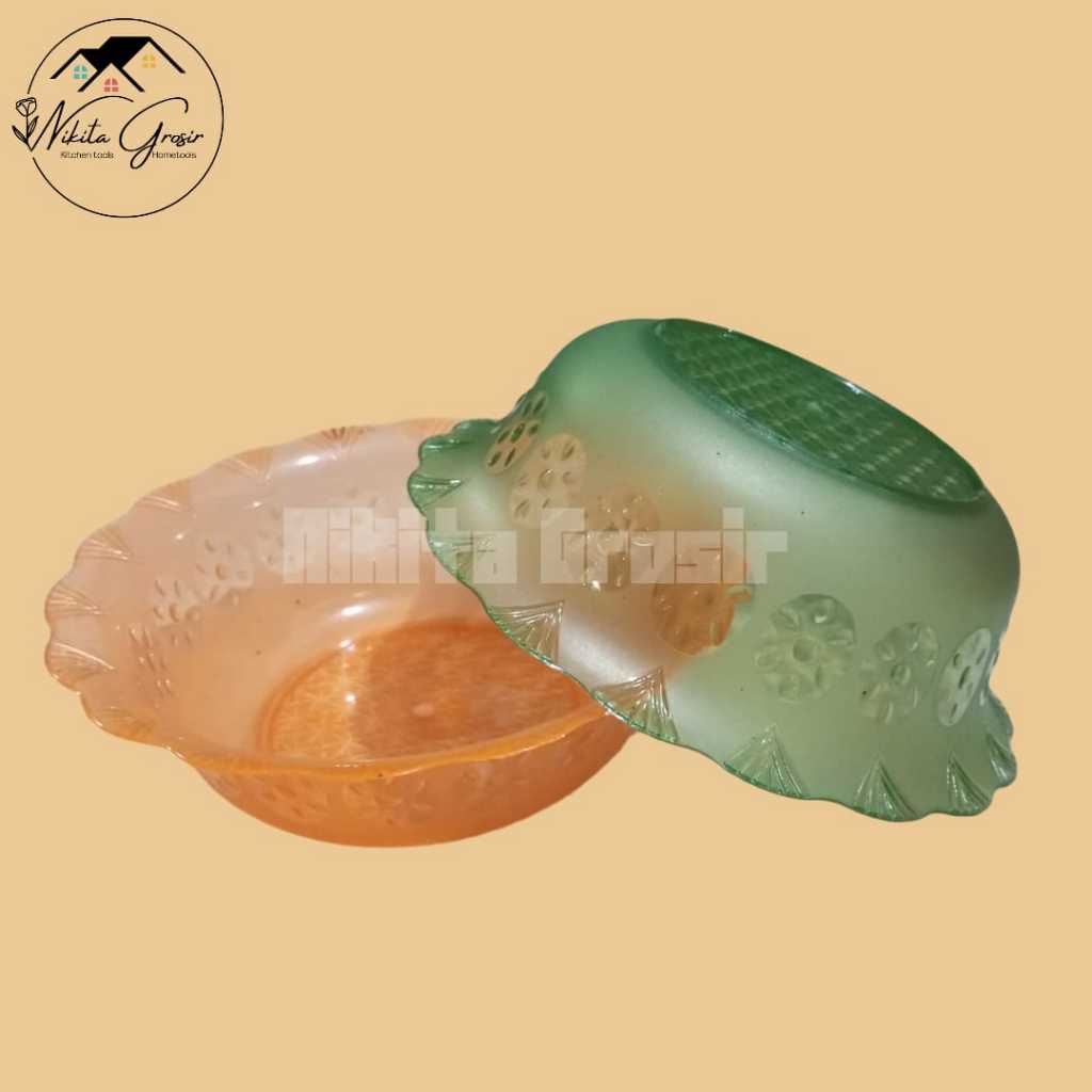 (07) Mangkok Plastik tanggung Cristal Warna Bening / Mangkuk Plastik