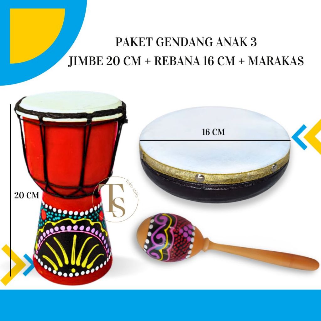 rebana mainan ukuran 16 cm anak  alat musik rebana   rebana anak alat rebana alat musik hadroh genda