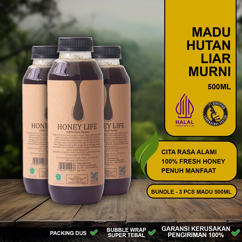 

HL - Madu Honey Life 500Ml (3 Bottles)