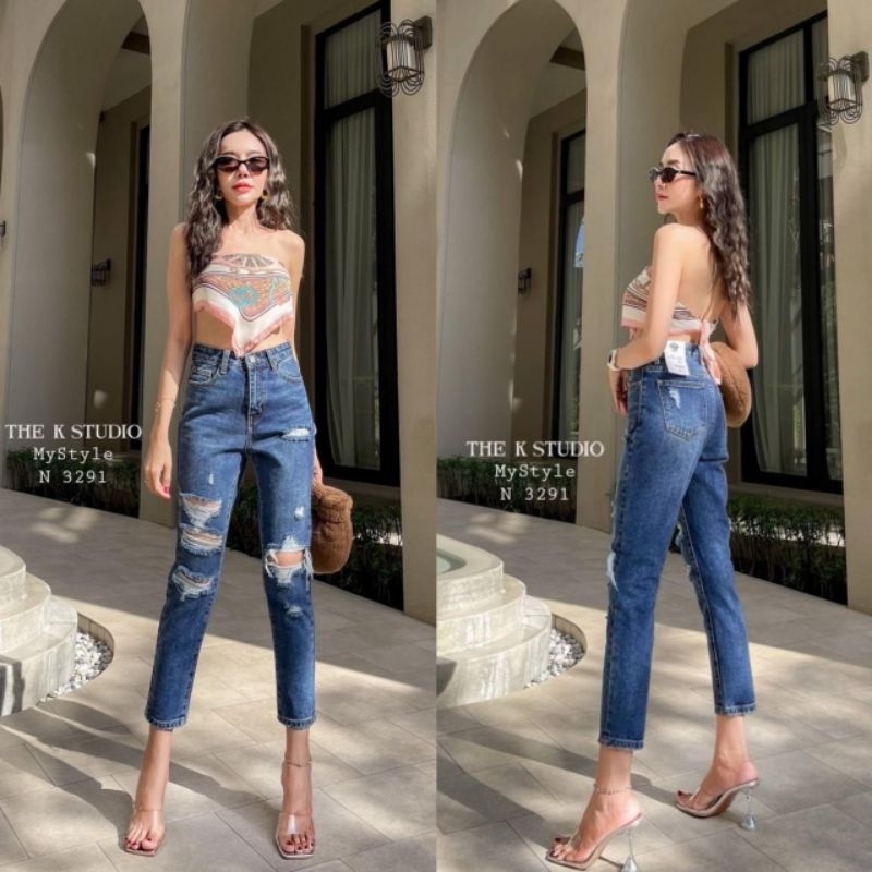 WinK K 3291 Highwaist Pants Jeans import Bangkok