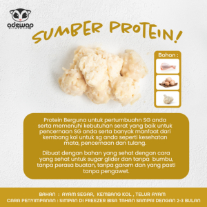 FROZEN FOOD BUNGA KOL MEATBALL GLIDER CHICKEN FOR SUGAR GLIDER