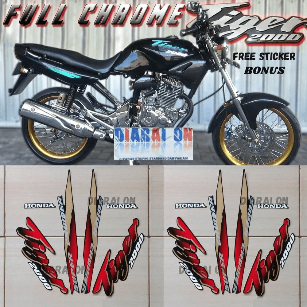 Striping Stiker Honda Tiger 2000 - Tiger Lama Lawas Tilam Tilas 1993 1994 2000 Murah 1