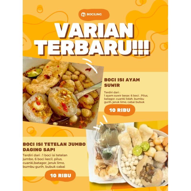 

boci ayam suwir dan tetelan sapi JUMBO