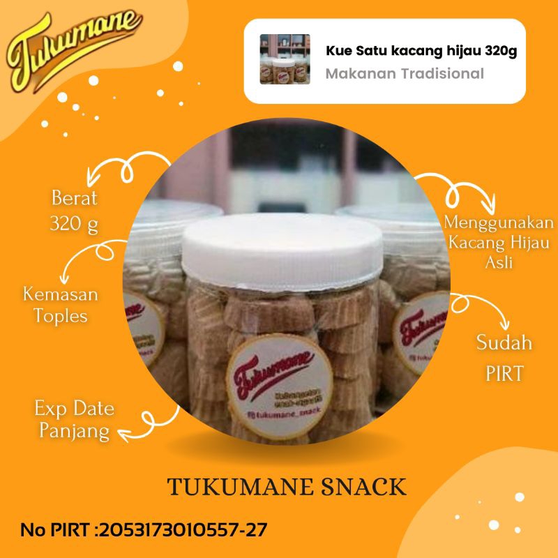 

Kue Satu Kacang Hijau Spesial Kemasan Toples 300 gram & 250 gram