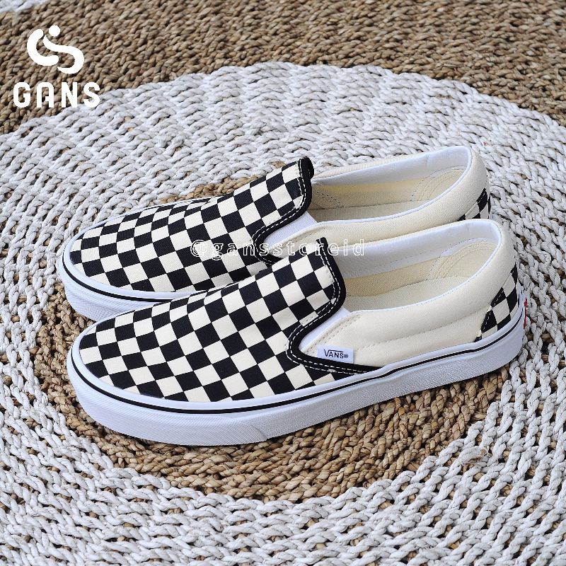 Vans Classic Slip On Checkerboard Original Pria Wanita Unisex