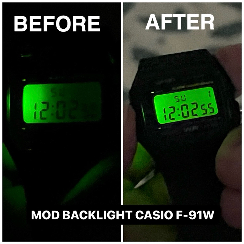 Mod Casio F-91W Backlight untuk Casio Model Casio F-91W, A-158, A-159, A-171, W-59, F-94W