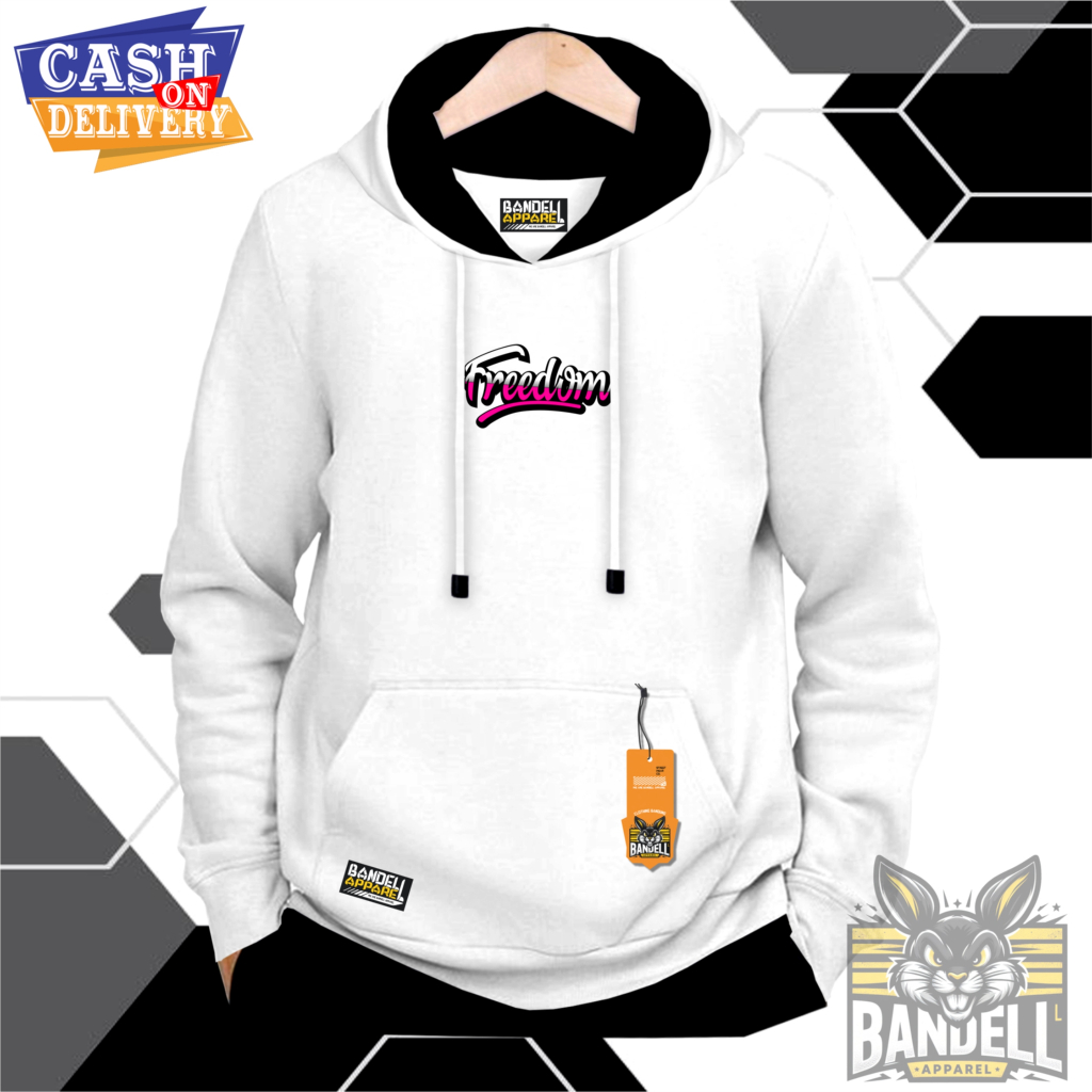 Swater hoodie pria bahan tebal fleece 280 GSM Hoodie pria keren warna putih Jaket hoodie cowo 100% o