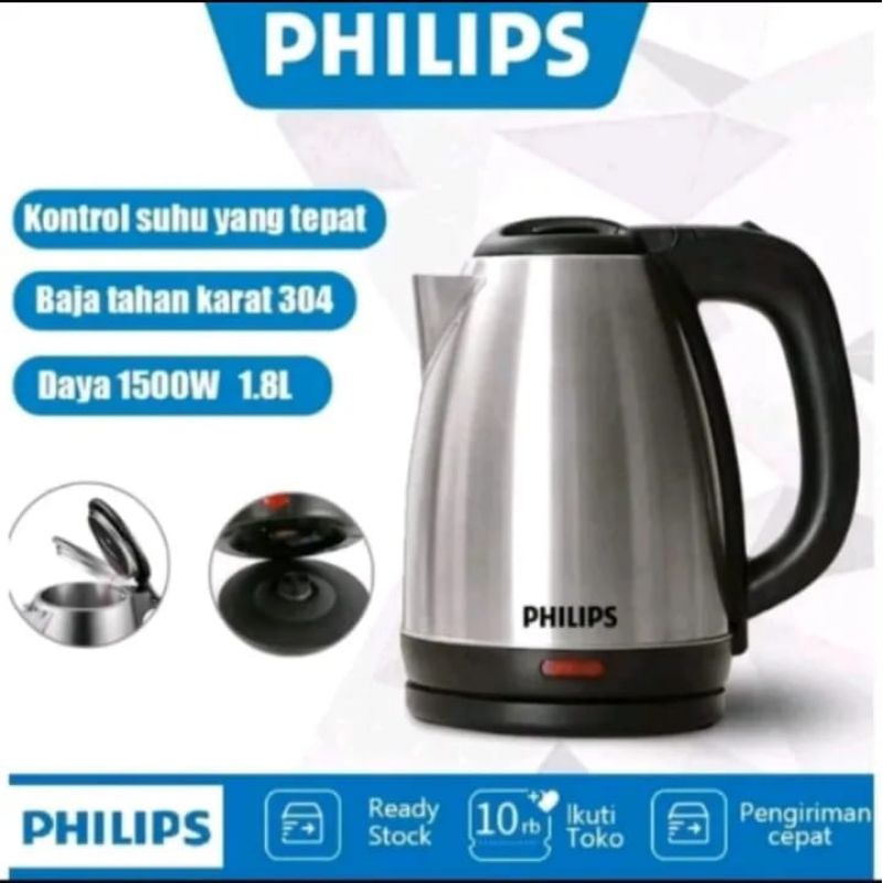 Kettle listrik Philips original teko listrik Philips stainless 2 pemanas on